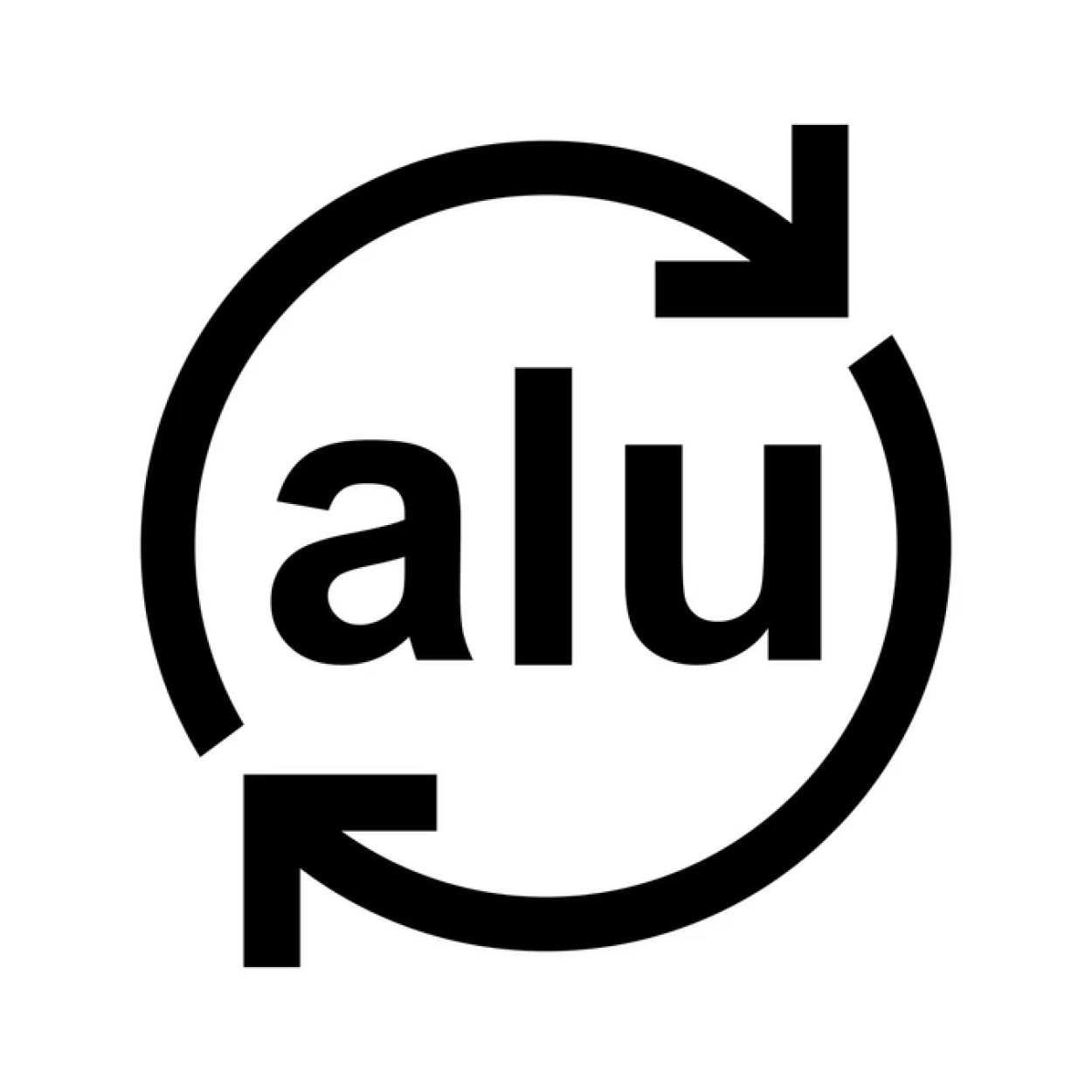 The recycling symbol for aluminum